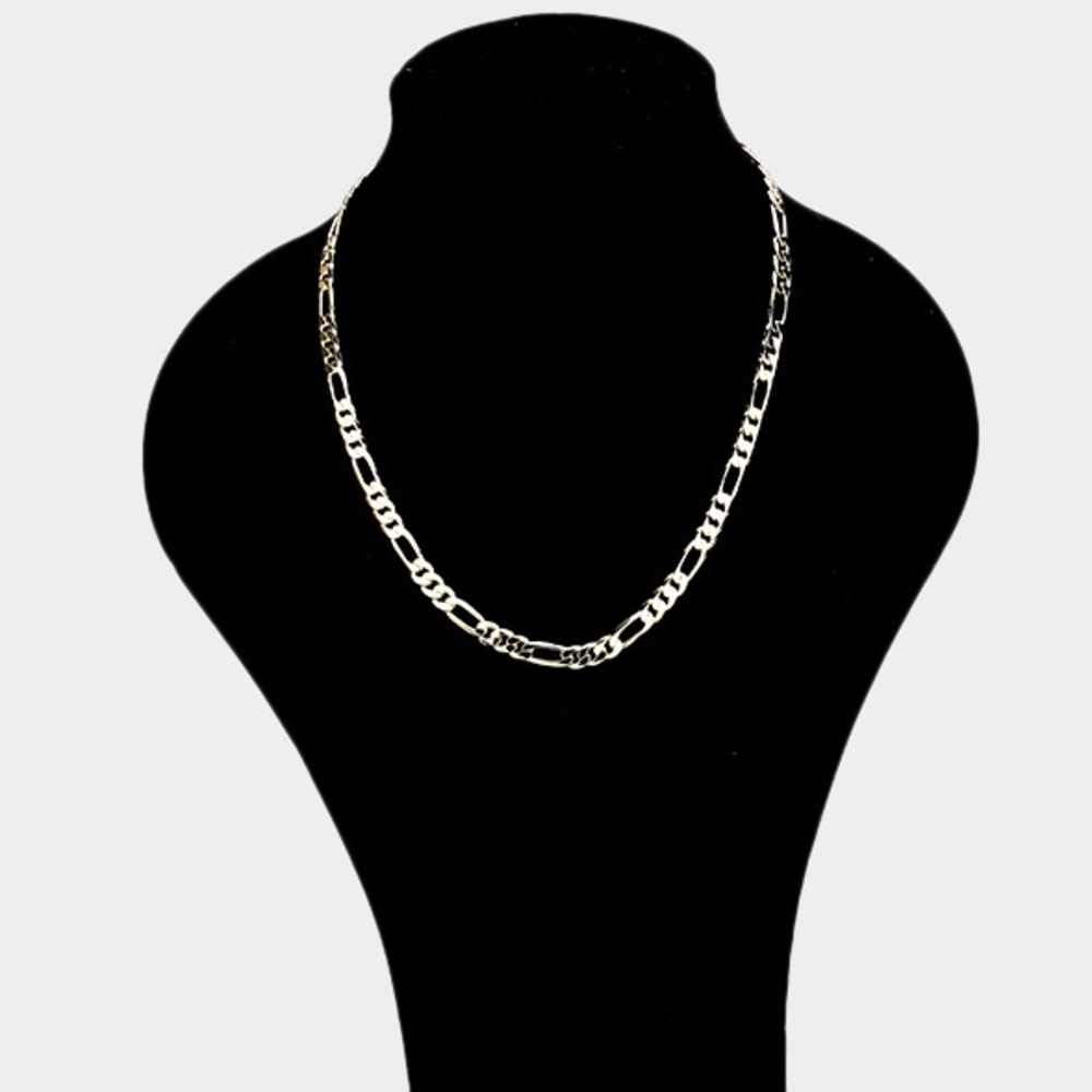 14K Gold Plated 20” Figaro Chain Necklace